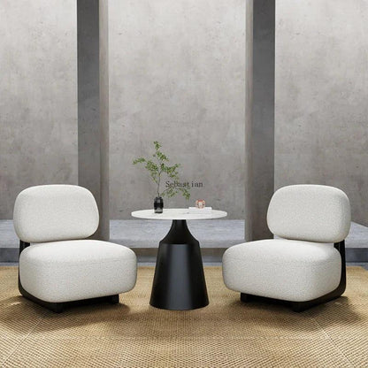 Wabi-sabi Lovely Single Sofa Chair Lamb Cashmere Simple Floor Lazy Net Red Hotel Single Chair Ins Chairs for Bedroom - Pacisia