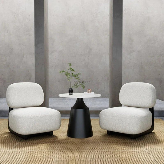 Wabi-sabi Lovely Single Sofa Chair Lamb Cashmere Simple Floor Lazy Net Red Hotel Single Chair Ins Chairs for Bedroom - Pacisia
