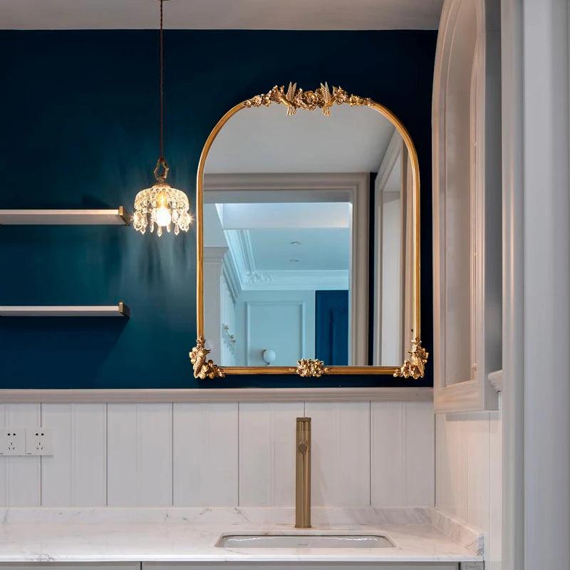 Shower Wall Mirror Antique Large Metal Vanity Mirror Korean Aesthetic Espejo De Cuerpo Completo Home Decoration Living Room - Pacisia