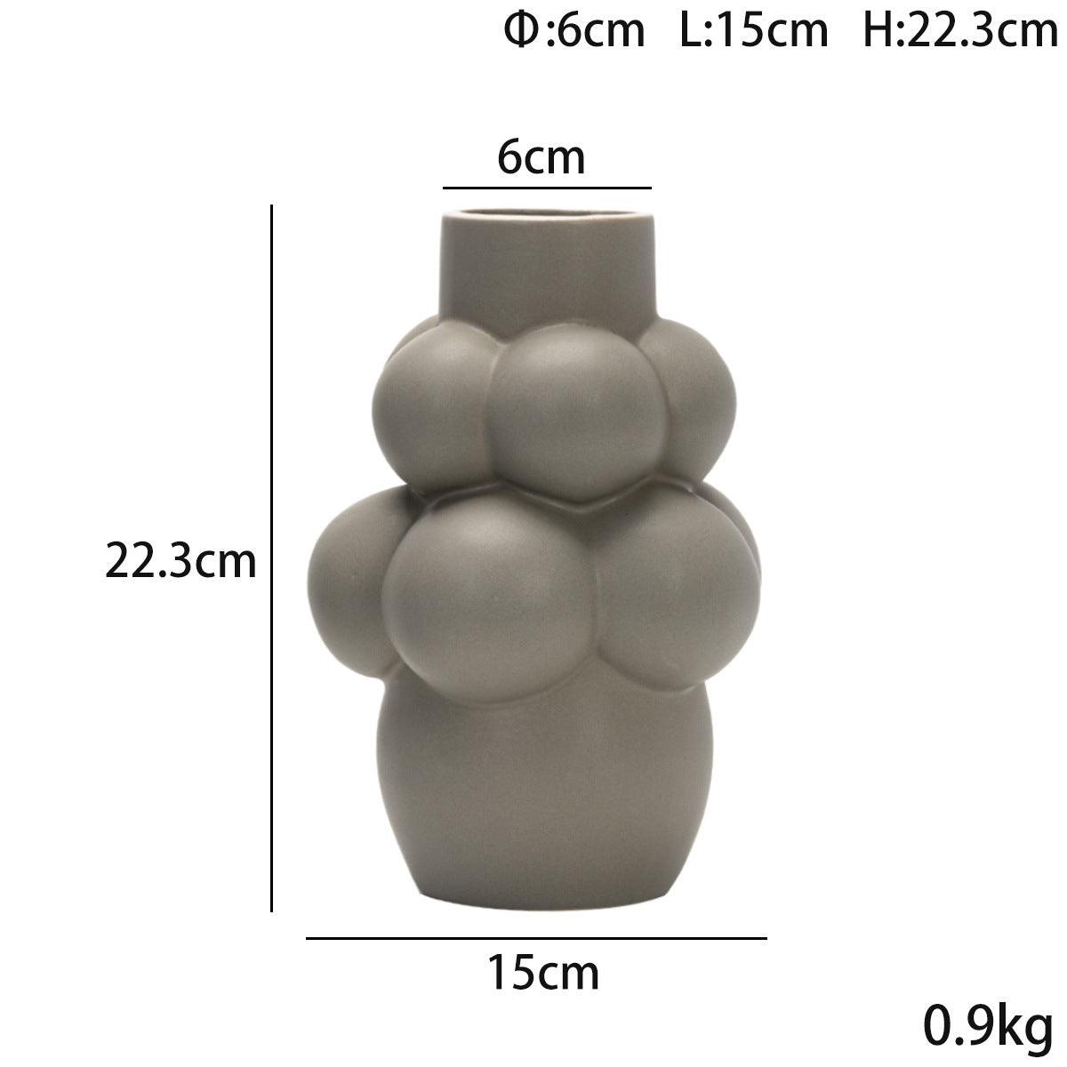 Simple Modern Bubble Ball Ceramic Vase Special-shaped Flower Container High-grade Indoor Soft Decoration - Pacisia
