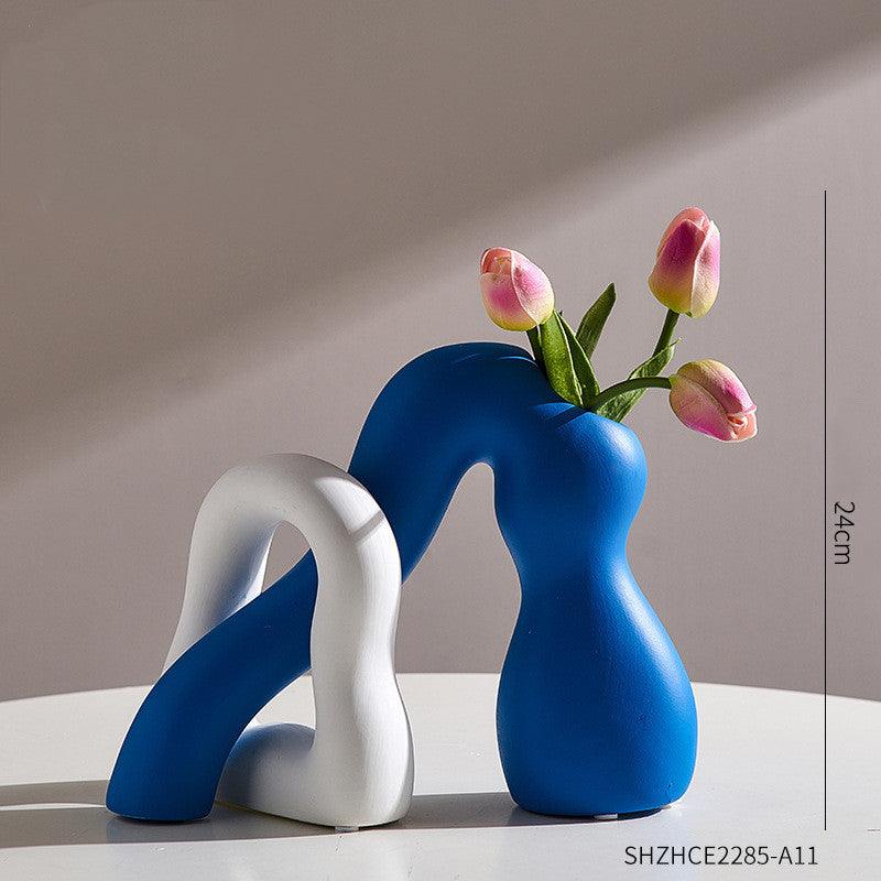 Abstract Character Art Vase Flower Arrangement And Dried Flower Creative TV Cabinet - Pacisia