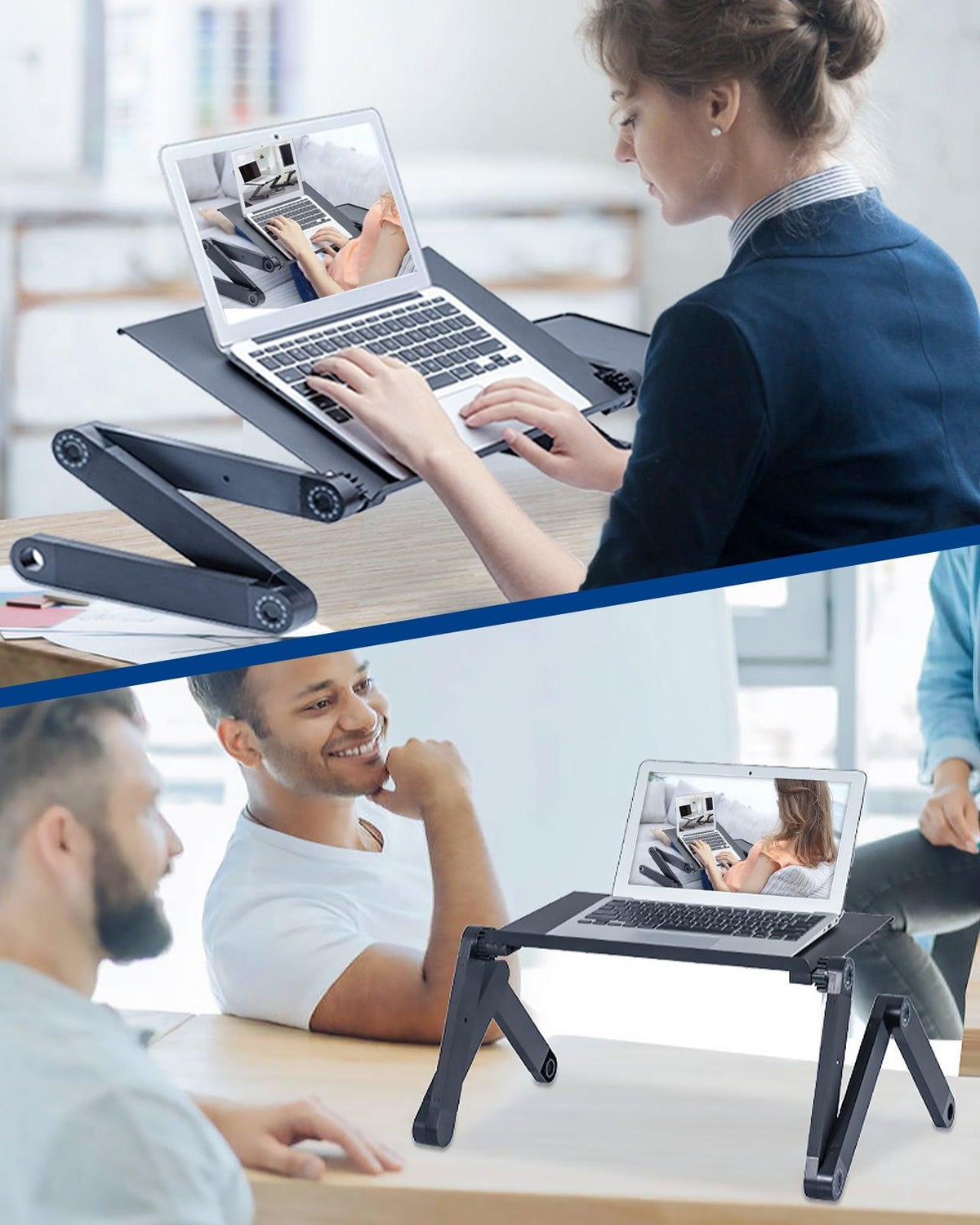 Adjustable Height Laptop Desk Laptop Stand for Bed Portable Lap Desk Foldable Table Workstation Notebook RiserErgonomic Computer Tray Reading Holder Bed Tray Standing Desk - Pacisia