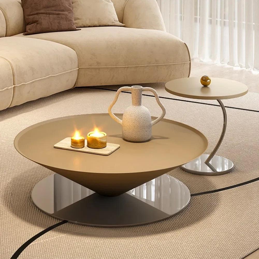 Aesthetic Modern Coffee Tables Nordic Round Organizer Light Luxury Side Table Multipurpose Small Apartment Mesa Home Furniture - Pacisia