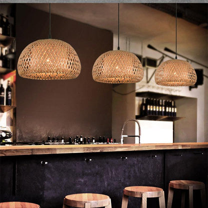 American Garden Bamboo Woven Chandelier Restaurant Southeast Asia Lamps - Pacisia