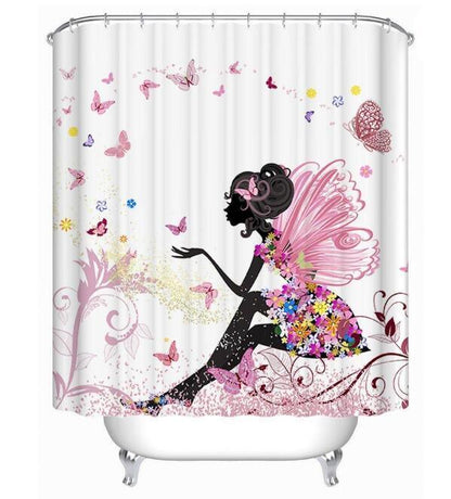 Art Design Shower Curtain - Graffiti Elephant & African Girl Variants - Pacisia