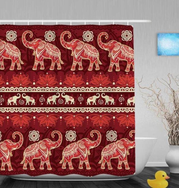 Art Design Shower Curtain - Graffiti Elephant & African Girl Variants - Pacisia