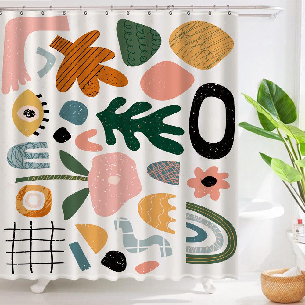 Art Geometric Shower Curtain Waterproof Bathroom Curtain - Pacisia