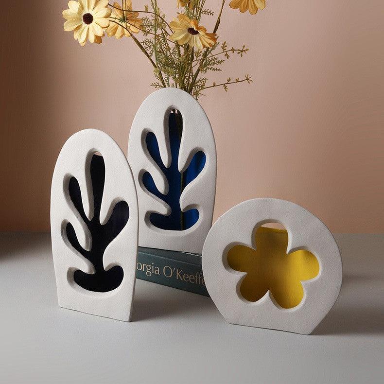 Artificial Flower Dried Flower Hand-painted Ceramic Vase - Pacisia