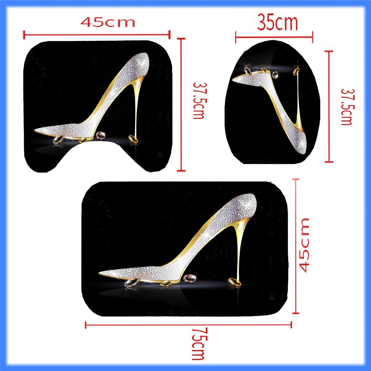 Digital Printing High-heeled Shoes Series Waterproof And Mildew-proof Shower Curtain Set - Pacisia