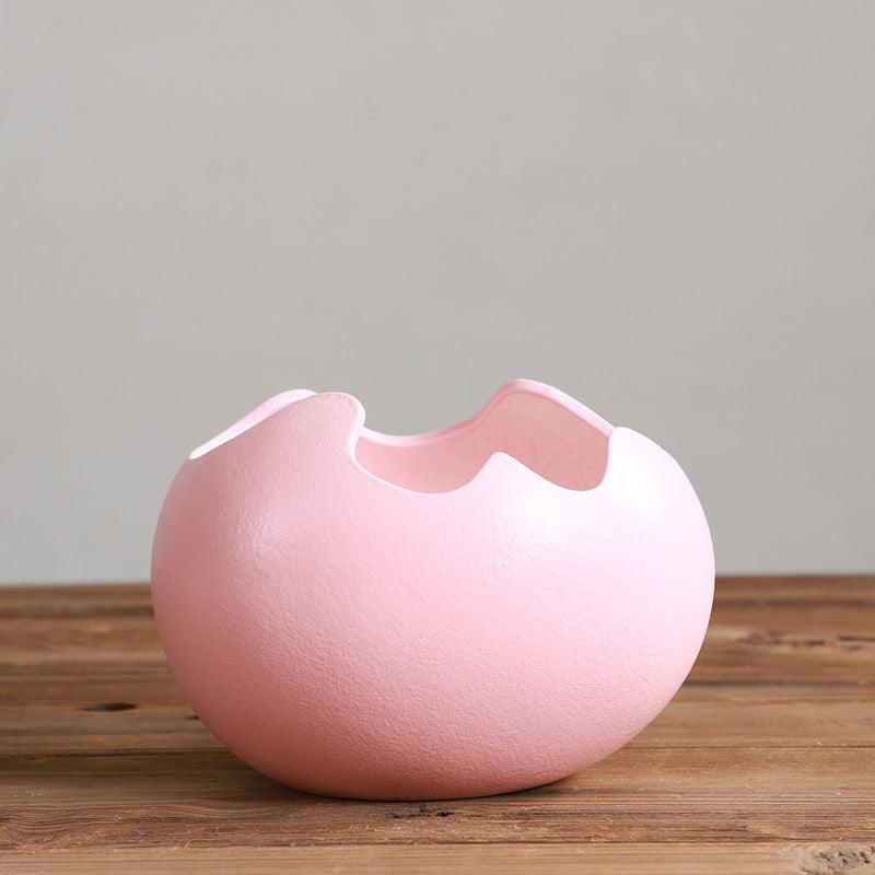Eggshell Living Room Ceramic Hydroponic Vase Pot Desktop Flower Small And Simple Indoor Green Dill - Pacisia