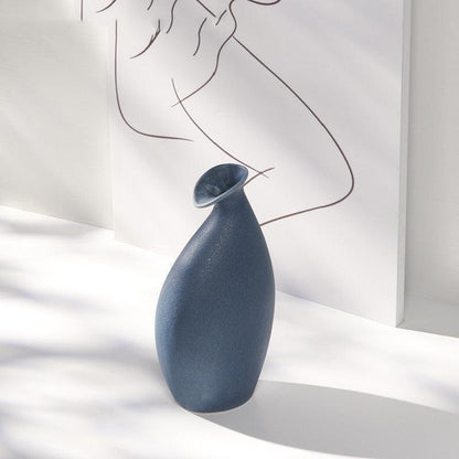 Blue Nordic Mediterranean Dry Flower Vase Living Room Simple Ceramic Creative Decoration Table Flower - Pacisia