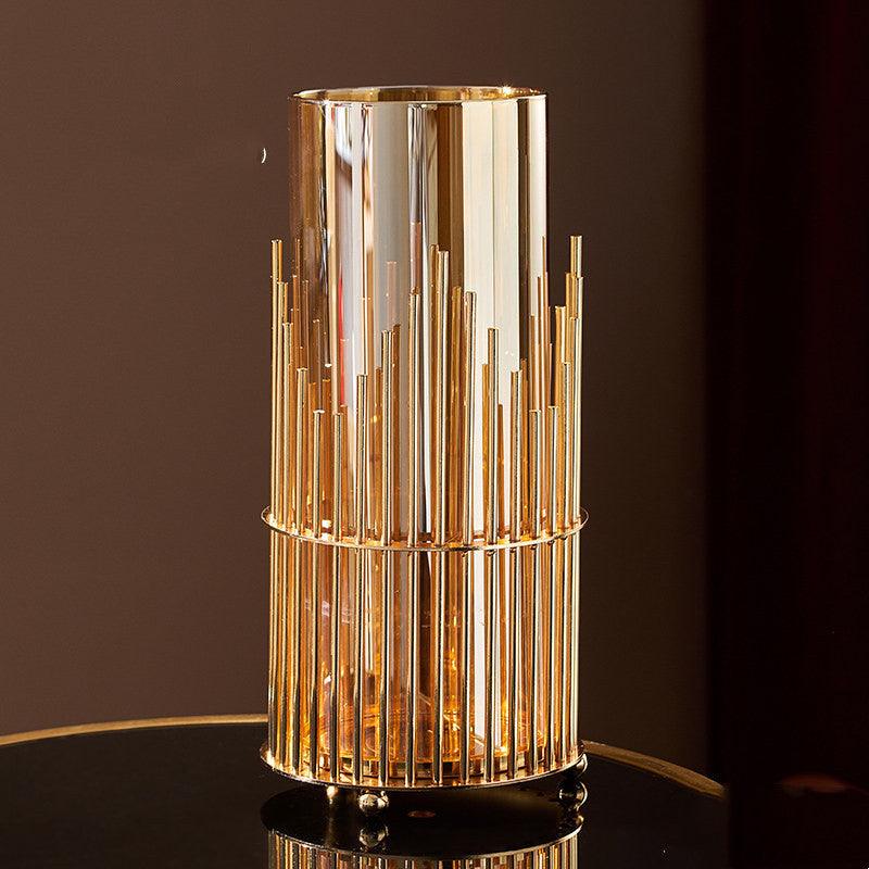 Metal Vase Decoration Flower Arrangement Wine Cabinet Porch Cabinet Dining Table Glass Flower - Pacisia