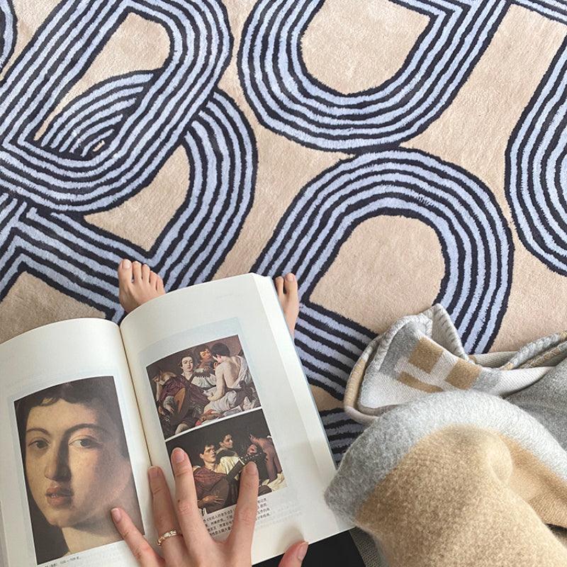 Bedside Living Room Fashion Minimalist Print Plush Carpet - Pacisia