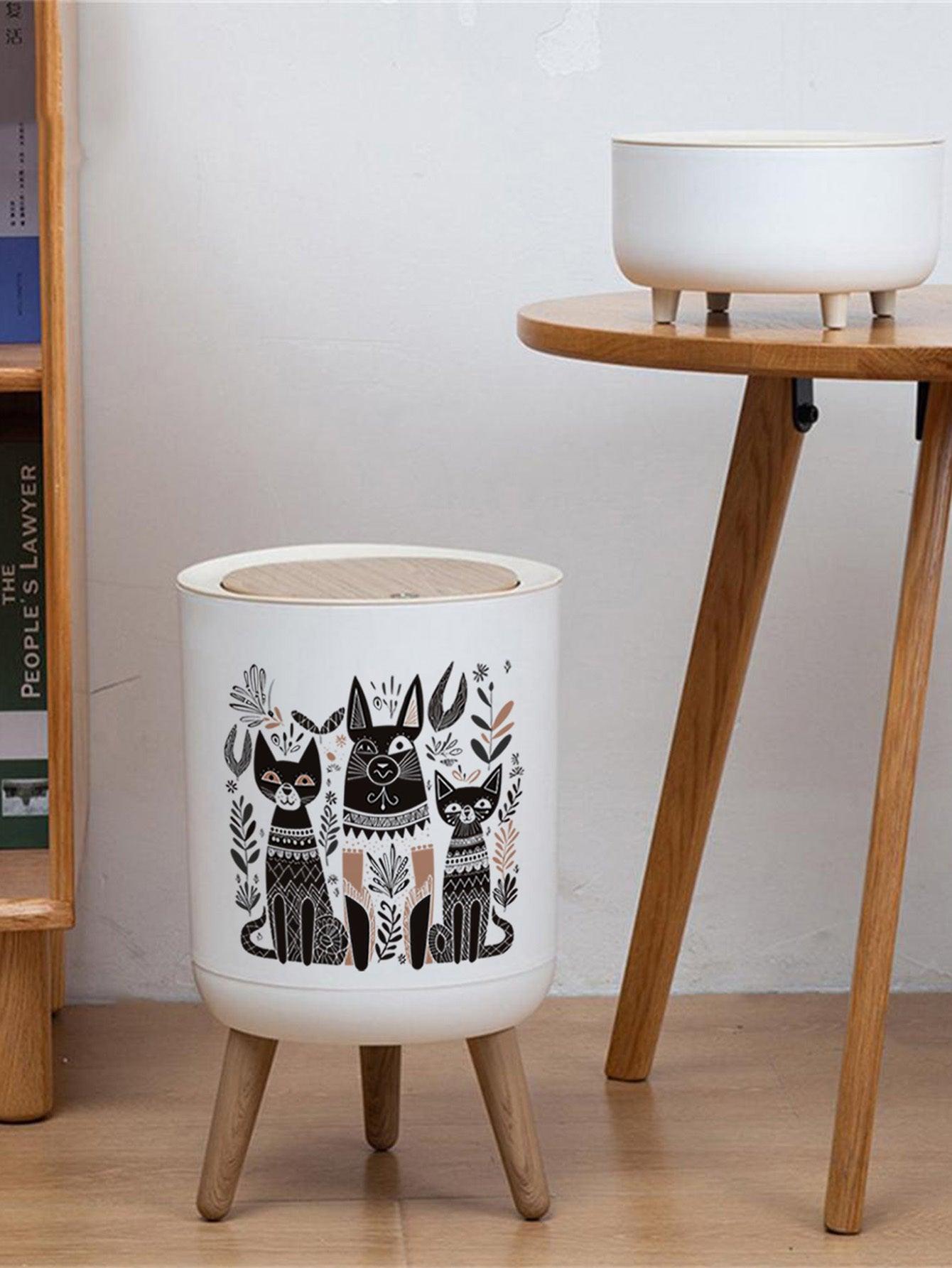 7 L Trash Bin Home Office Rubbish Can Dust Bin Large Lid Lock With Button Large Mouth Design Garbage Basket With Press Lid Dustbin For Room Kitchen - Pacisia
