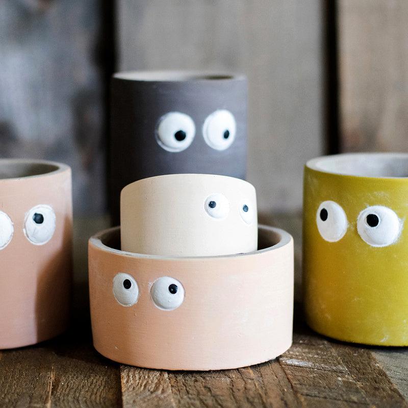 Big Eyes Cute Small Flower Pot Flower Vase Table Top - Pacisia