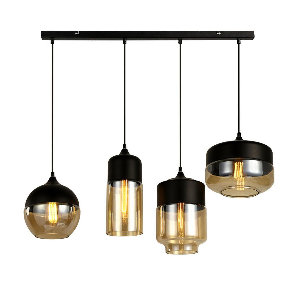 Black Amber Transparent Glass Chandelier - Pacisia