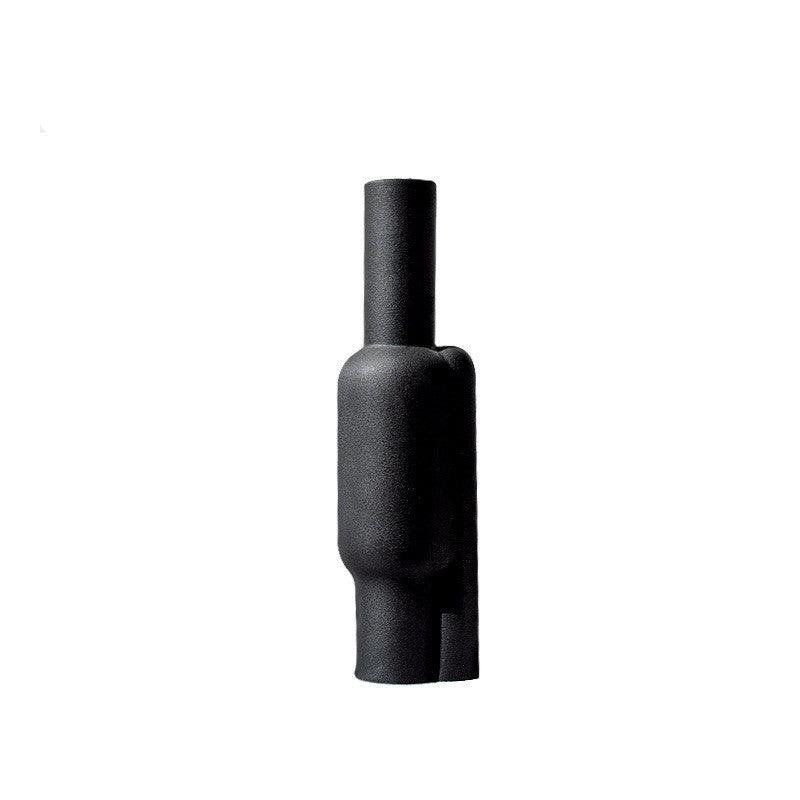 Black And White Matte Special-shaped Ceramic Vase Creative Frosted Soft Decoration - Pacisia