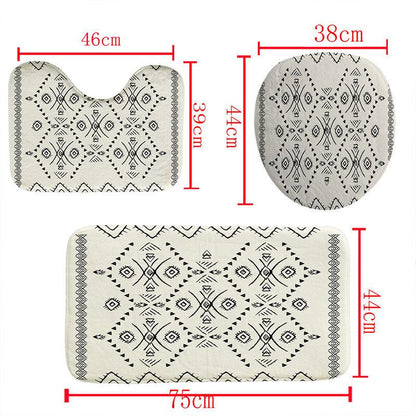Black And White Pattern Waterproof Green Shower Curtain - Pacisia