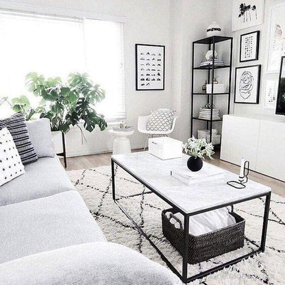 Black And White Rhombus Living Room Line Carpet - Pacisia
