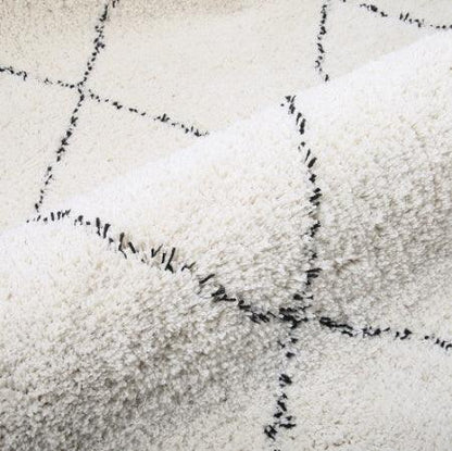 Black And White Rhombus Living Room Line Carpet - Pacisia
