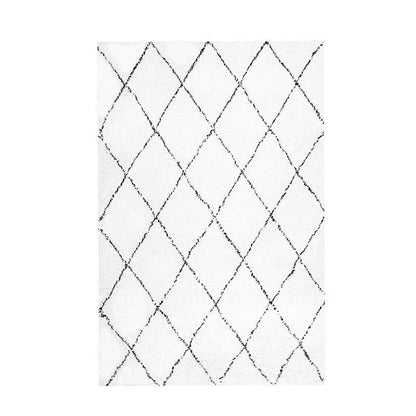 Black And White Rhombus Living Room Line Carpet - Pacisia