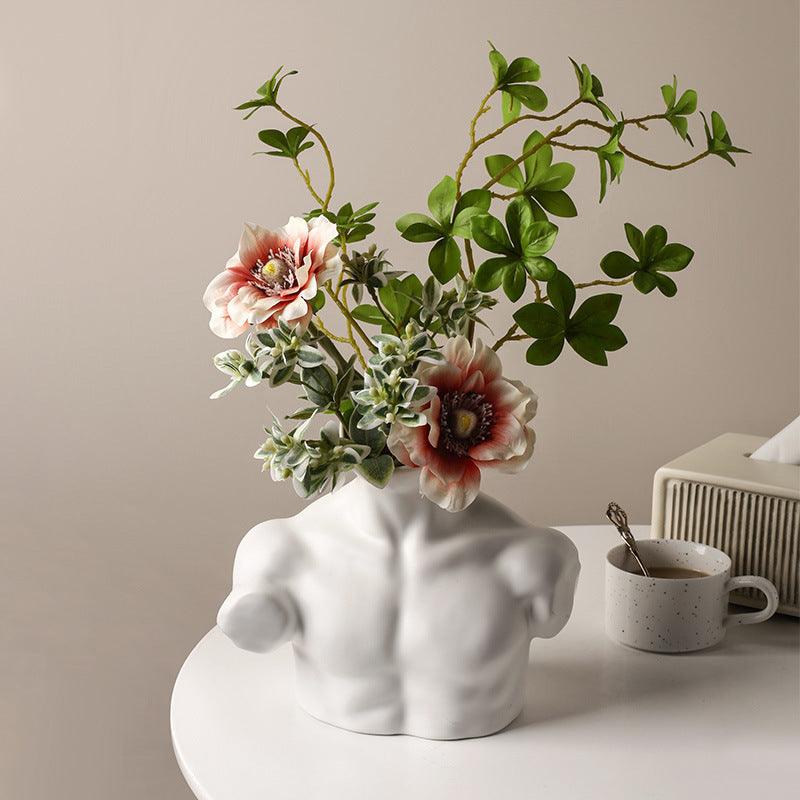 Body Art Vase Plating Ceramic Silver Floral Home Decoration Decoration - Pacisia