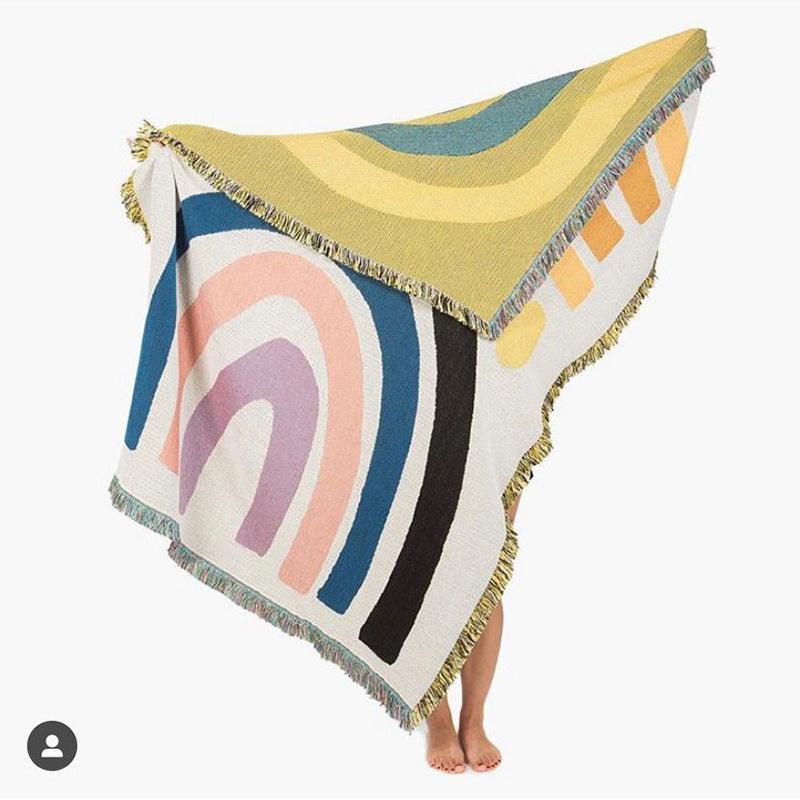 Bohemian Rainbow Blanket Tapestry Home Decor - Pacisia