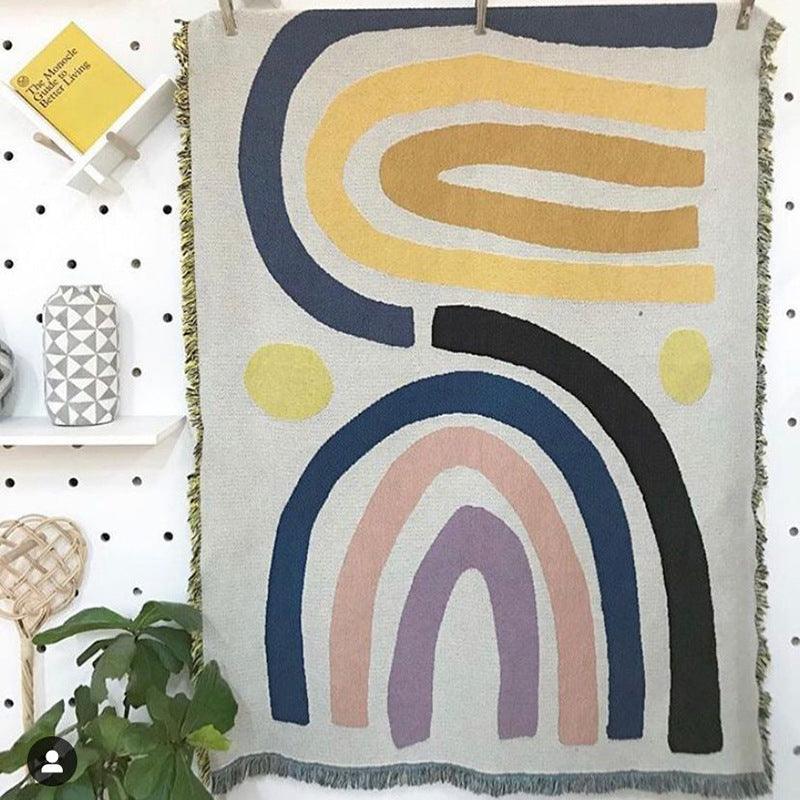 Bohemian Rainbow Blanket Tapestry Home Decor - Pacisia