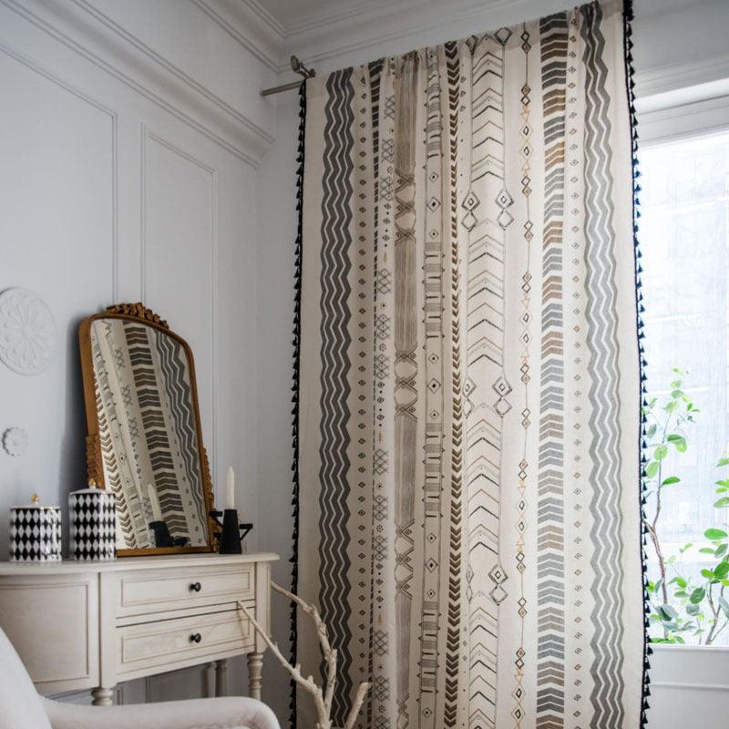 Bohemian Style Cotton And Linen Curtains Custom Living Room - Pacisia