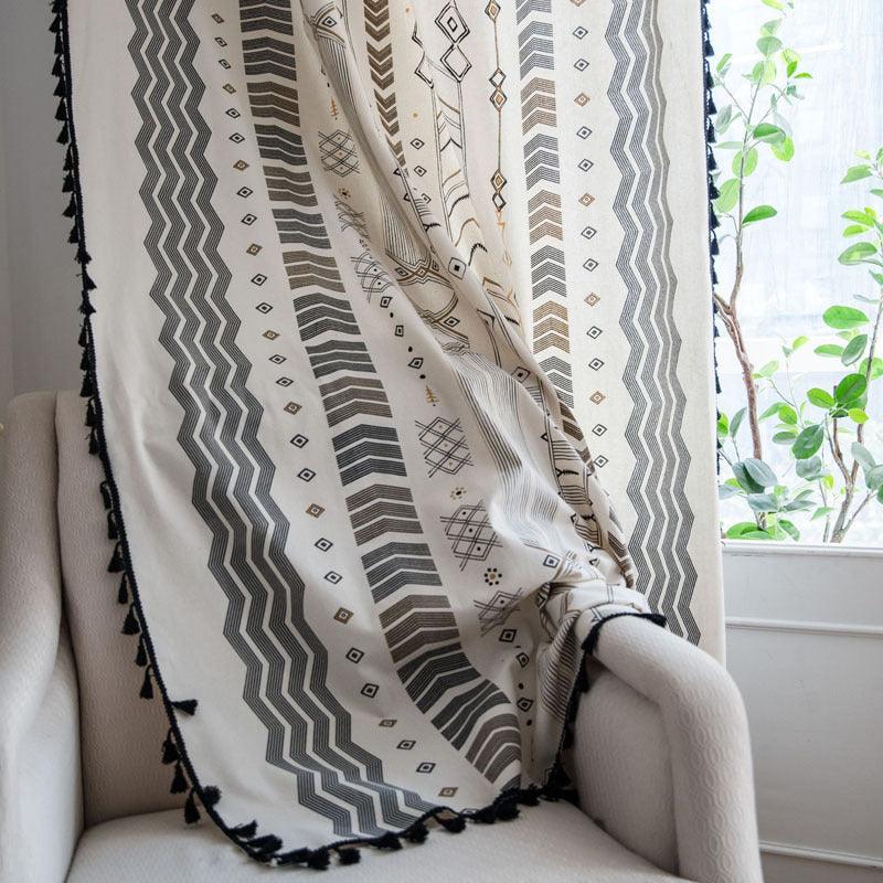 Bohemian Style Cotton And Linen Curtains Custom Living Room - Pacisia