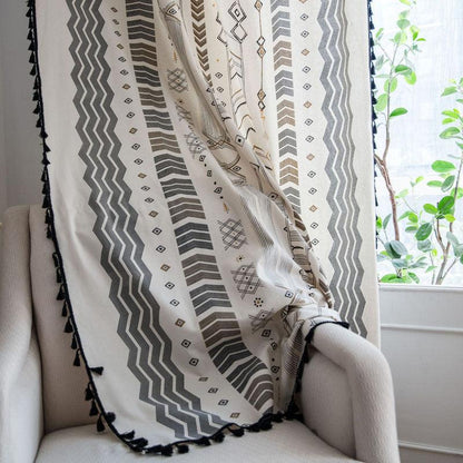 Bohemian Style Cotton And Linen Curtains Custom Living Room - Pacisia