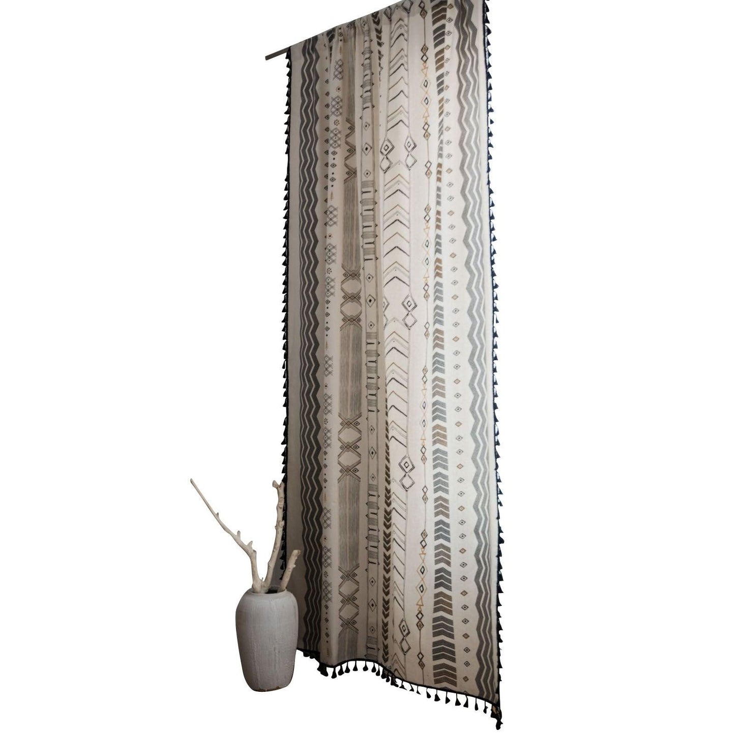 Bohemian Style Cotton And Linen Curtains Custom Living Room - Pacisia