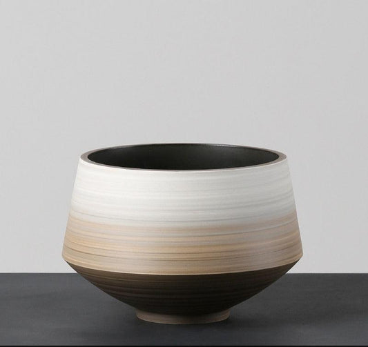 Brown Horizontal Gradient Ceramic Vase Ornaments - Pacisia