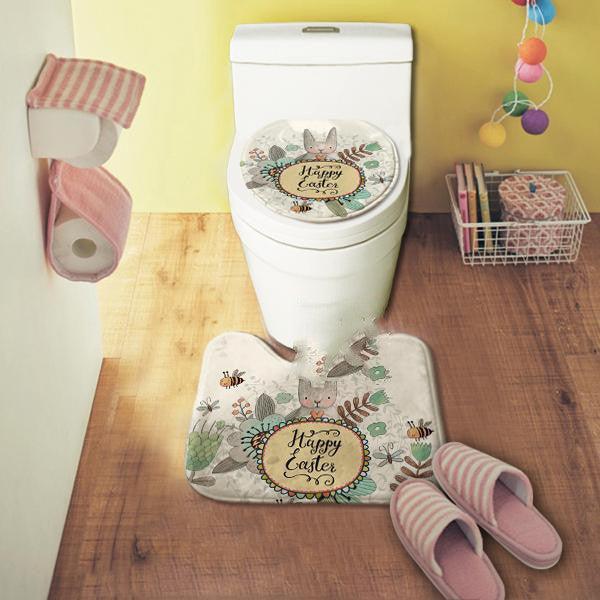 Cartoon Thickened Toilet Seat Ferrule U-shaped Floor Mat Anti-slip - Pacisia
