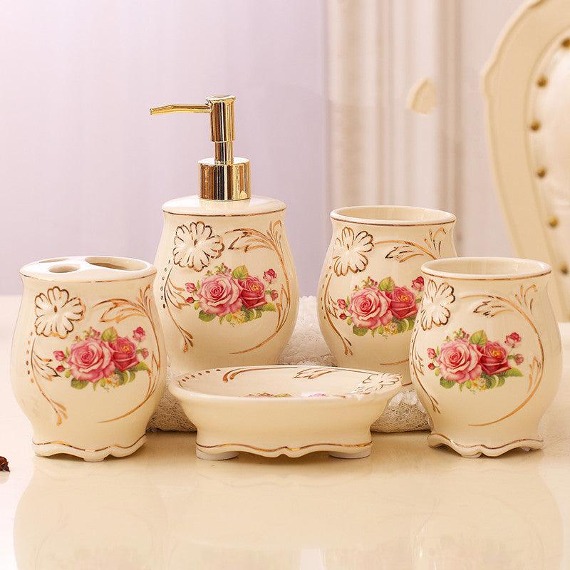 Ceramic Bathroom Kit Five Piece European Bathroom Set - Pacisia
