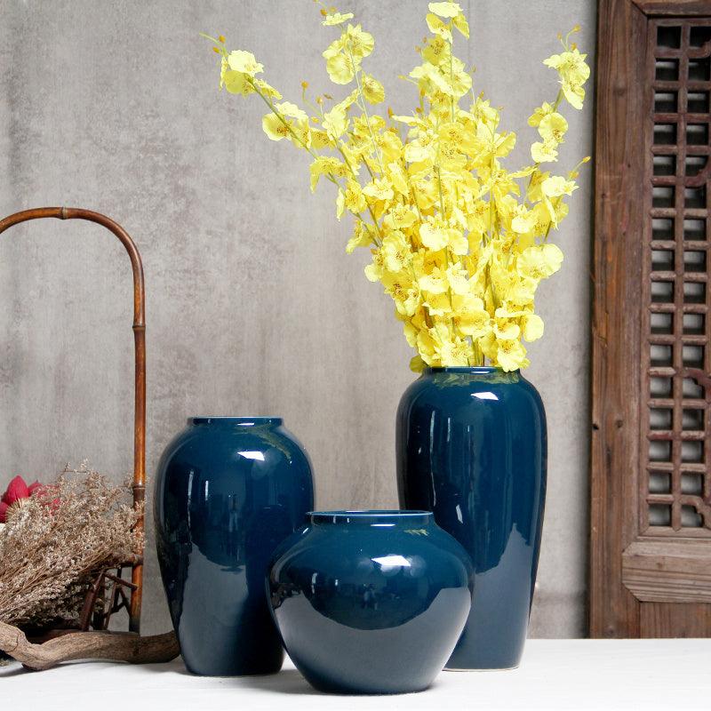 Ceramic Countertop Vase Color Glaze Landscape Flower Arrangement Ornaments - Pacisia