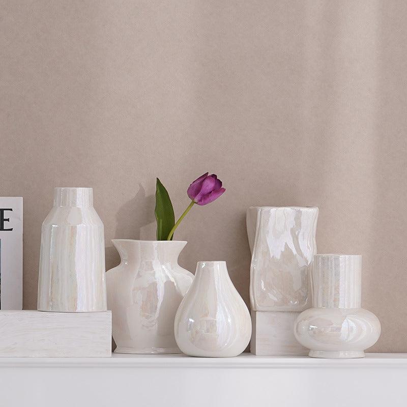 Ceramic Decorative Vase Water Raised Flowers Building Blocks Living Room - Pacisia
