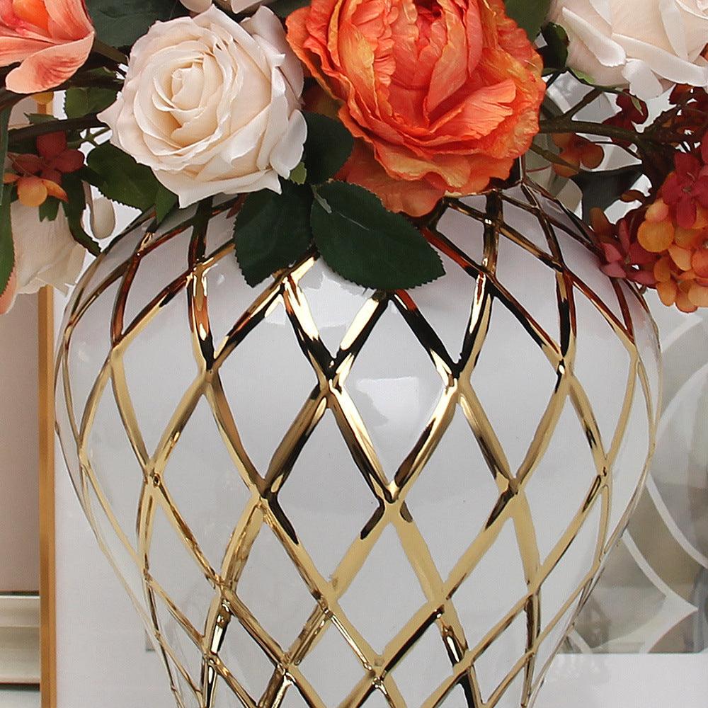 Ceramic Gold General Vase Flower Insert - Pacisia