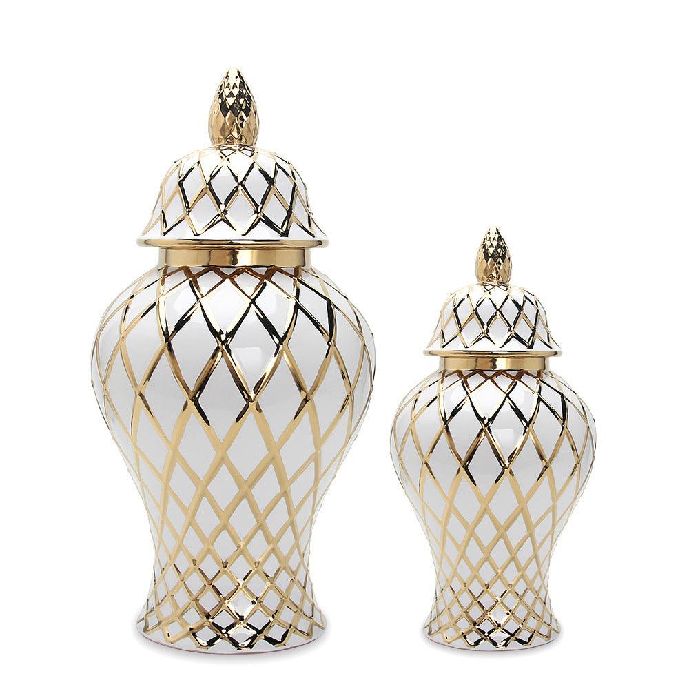 Ceramic Gold General Vase Flower Insert - Pacisia