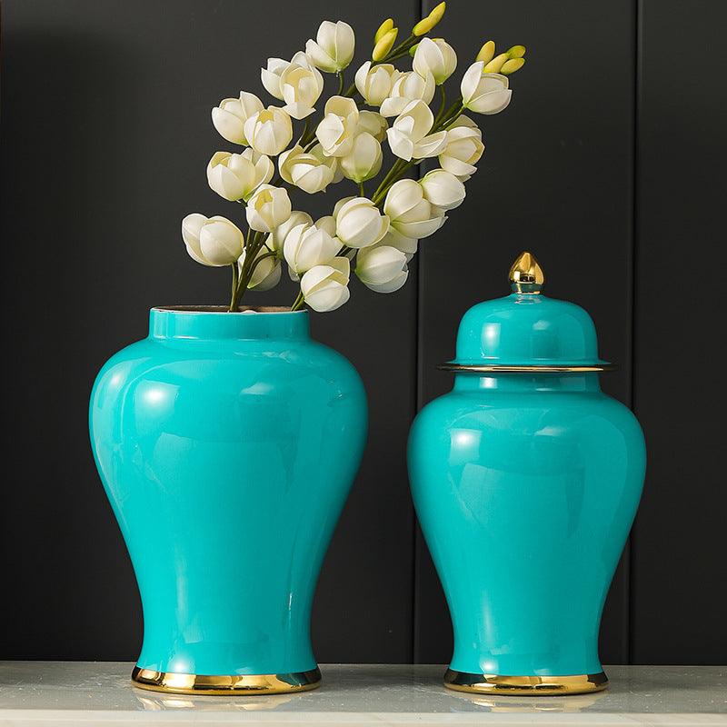 Ceramic Golden General Vase Flower Insert - Pacisia