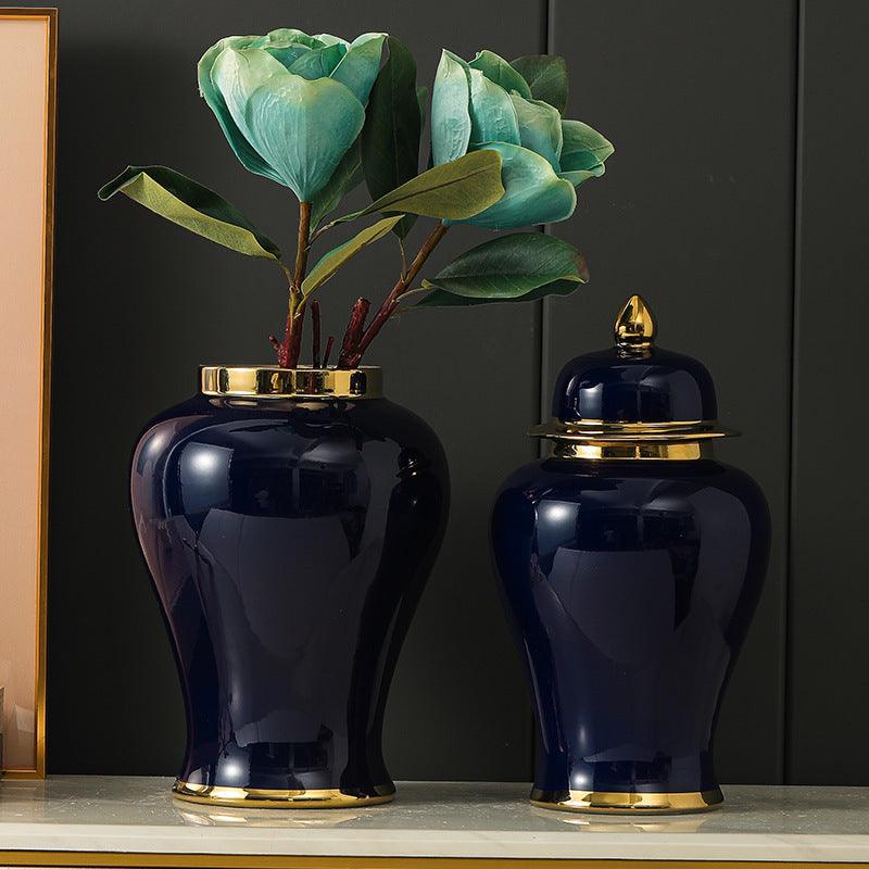 Ceramic Golden General Vase Flower Insert - Pacisia