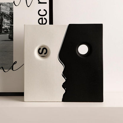 Ceramic Simple Human Face Vase Decoration Living Room - Pacisia