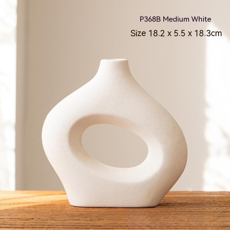 Ceramic Vase Circle Vase Second Generation Decoration Crafts Soft Vase - Pacisia