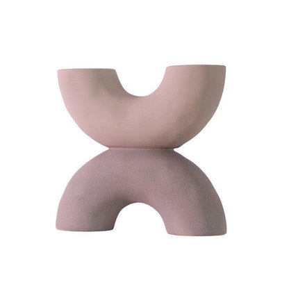 Ceramic Vase Horn Tube Ornaments Frosted Home Sample Room Decoration Flower - Pacisia