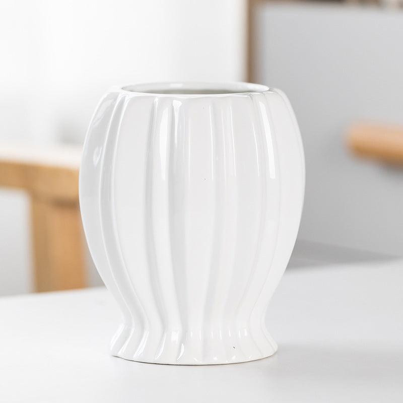 Chinese Simple Ceramic White Vase Ornaments - Pacisia