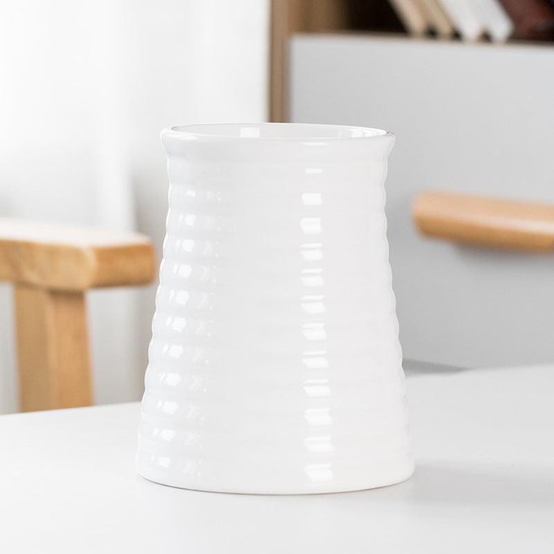 Chinese Simple Ceramic White Vase Ornaments - Pacisia