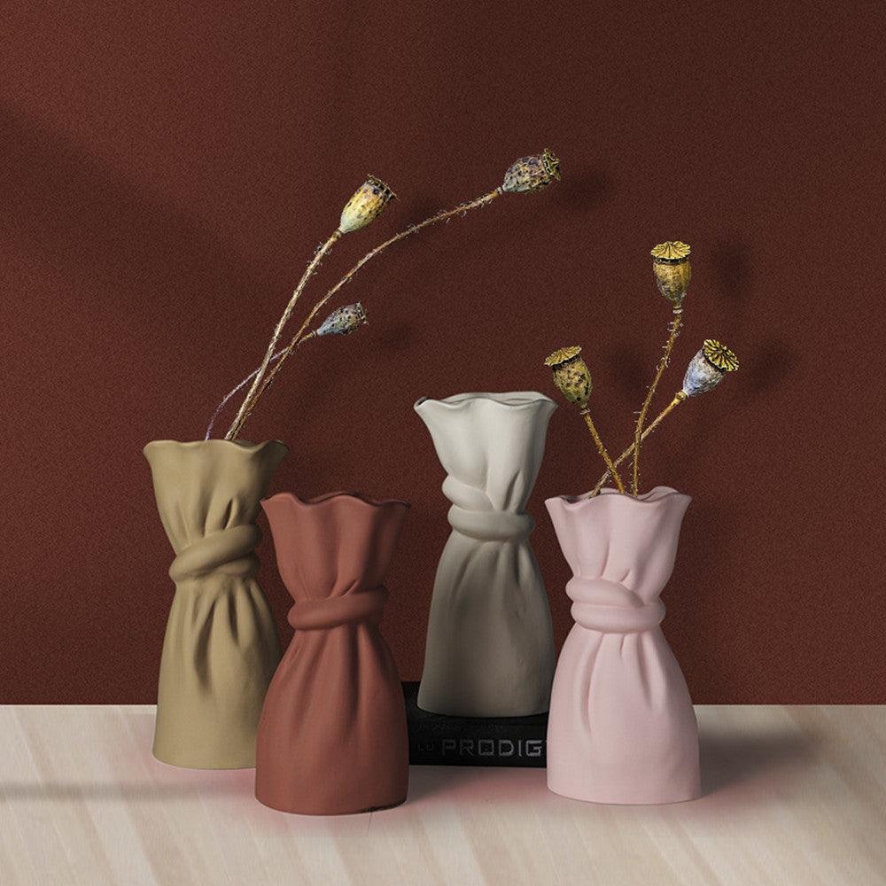 Cloth Bag Ceramic Dry Vase Creative Retro Craft - Pacisia