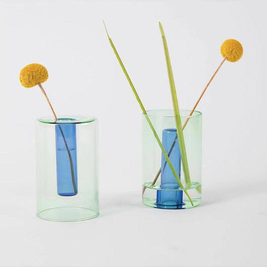 Color Transparent Borosilicate Glass Vase Decorative Ornament - Pacisia