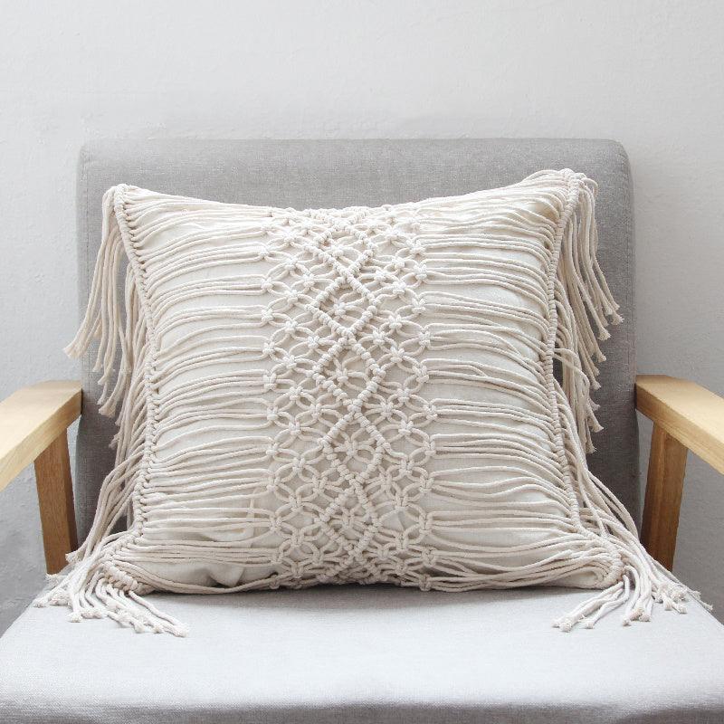 Cotton Rope Hand-woven Tassel Pillow Model Room Hotel Pillow Bohemian Pillow Tapestry - Pacisia