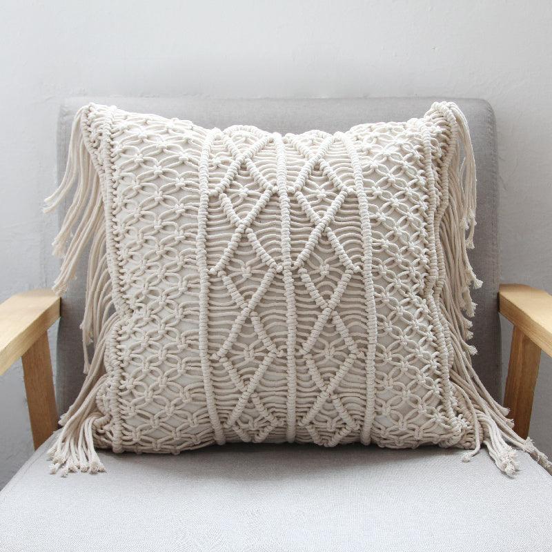 Cotton Rope Hand-woven Tassel Pillow Model Room Hotel Pillow Bohemian Pillow Tapestry - Pacisia